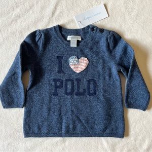NWT Polo Ralph Lauren Toddler/Baby Wool Blend Sweater 12m 18m